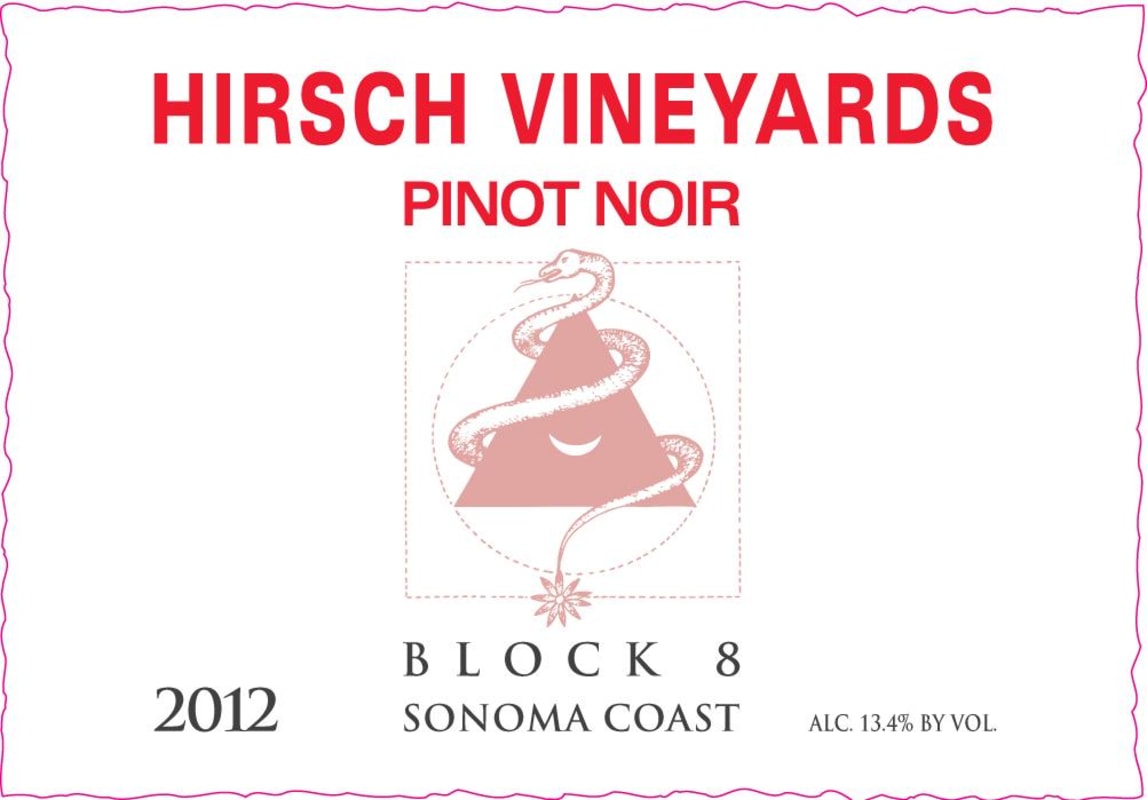 Hirsch Block 8 Sonoma Coast Pinot Noir 2012 Front Label