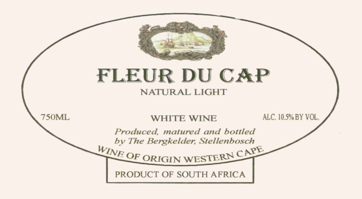 Fleur du Cap Natural Light 2013 Front Label