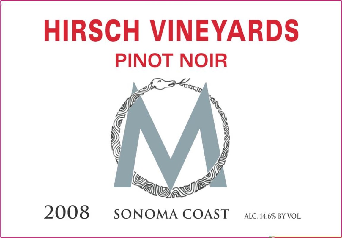 Hirsch M Sonoma Coast Pinot Noir 2008 Front Label
