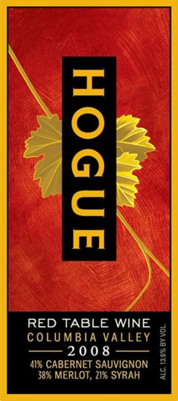 Hogue Red Table Wine 2008 Front Label