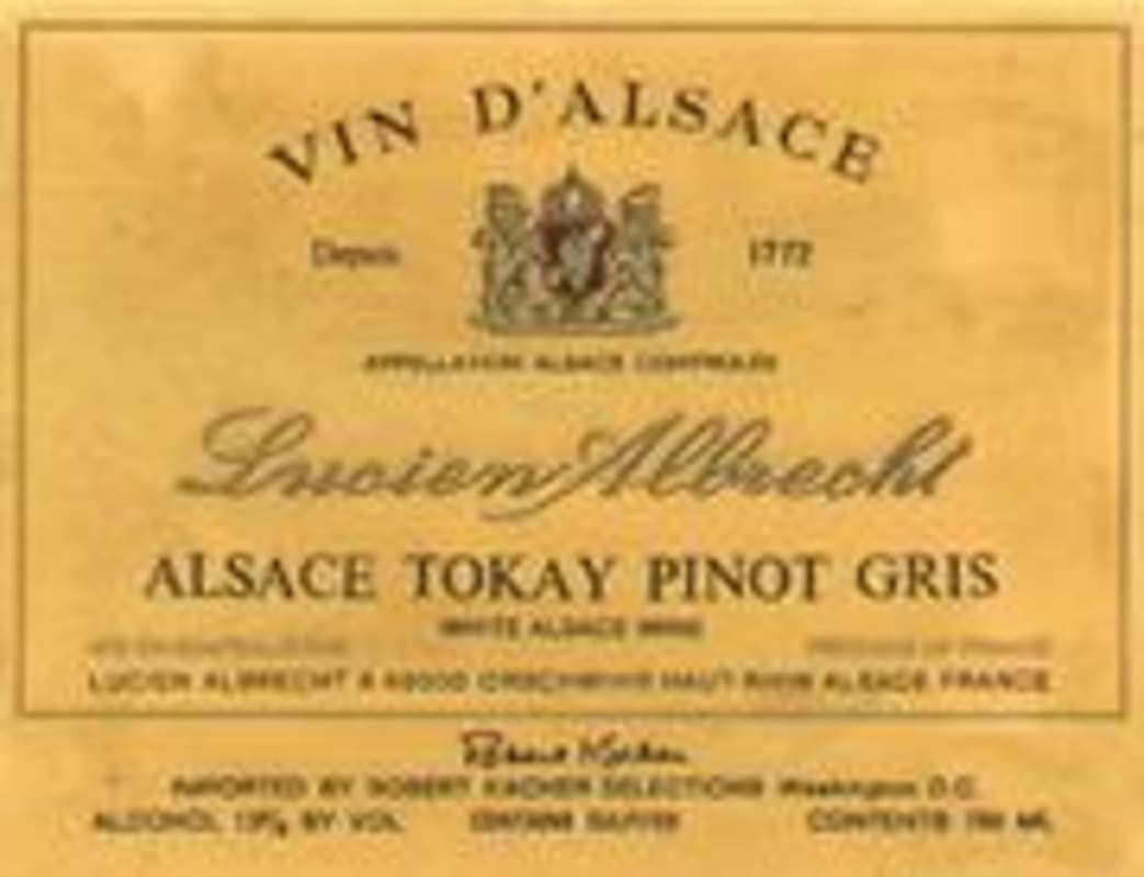 Lucien Albrecht Tokay Pinot Gris 1999 Front Label