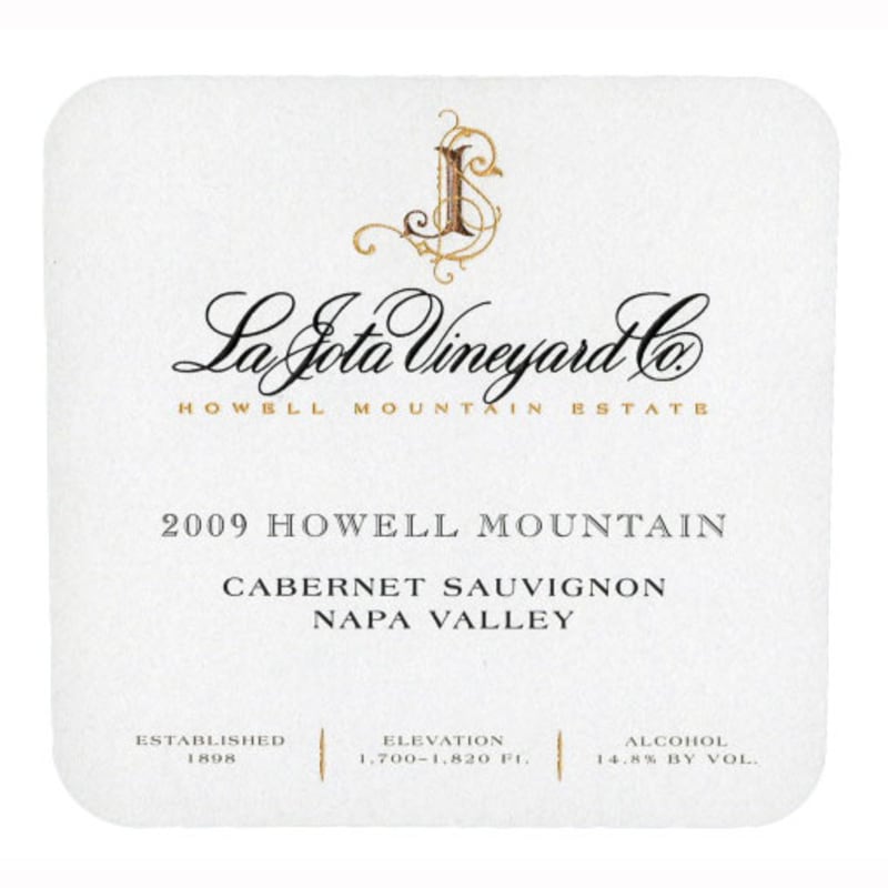 La Jota Howell Mountain Cabernet Sauvignon 2009 Front Label