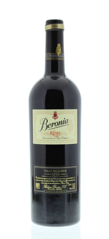 Bodegas Beronia Rioja Gran Reserva 2005 Front Bottle Shot
