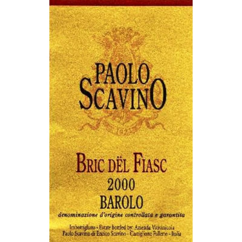 Paolo Scavino Barolo Bric del Fiasc (1.5 Liter Magnum) 2000 Front Label