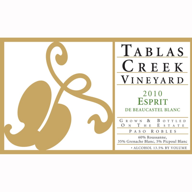 Tablas Creek Esprit de Beaucastel Blanc (375ML half-bottle) 2010 Front Label