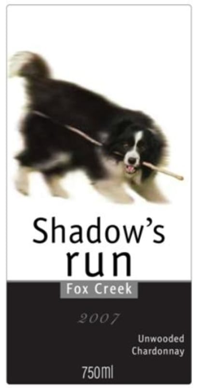 Fox Creek Shadow's Run Unwooded Chardonnay 2007 Front Label
