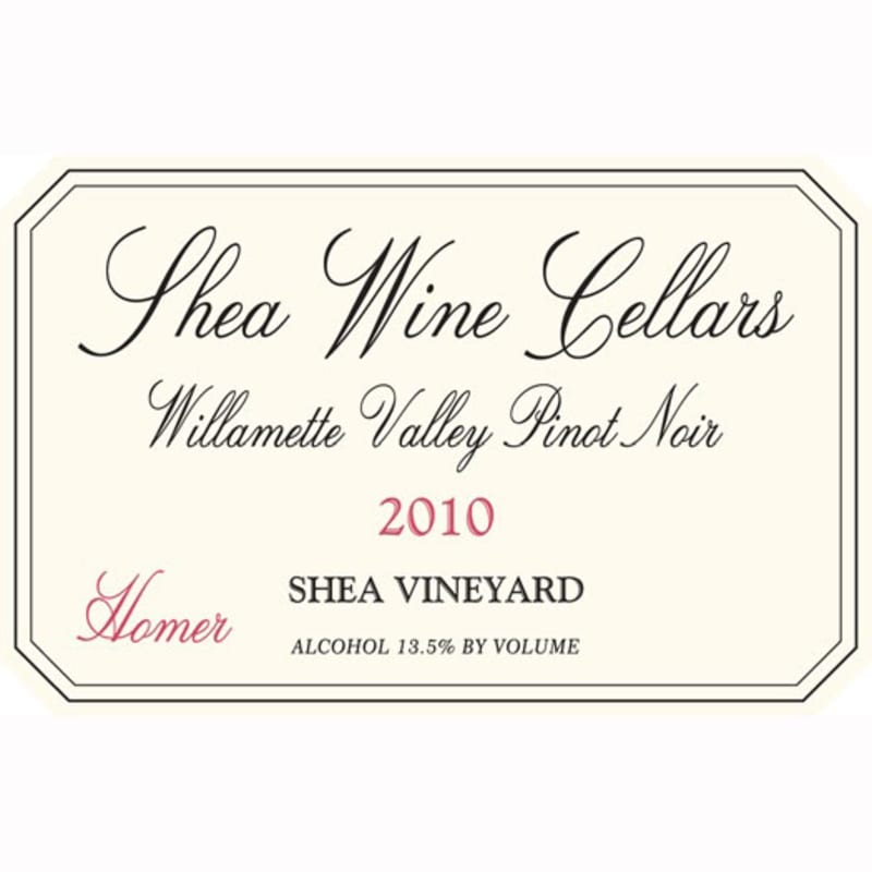 Shea Homer Pinot Noir 2010 Front Label