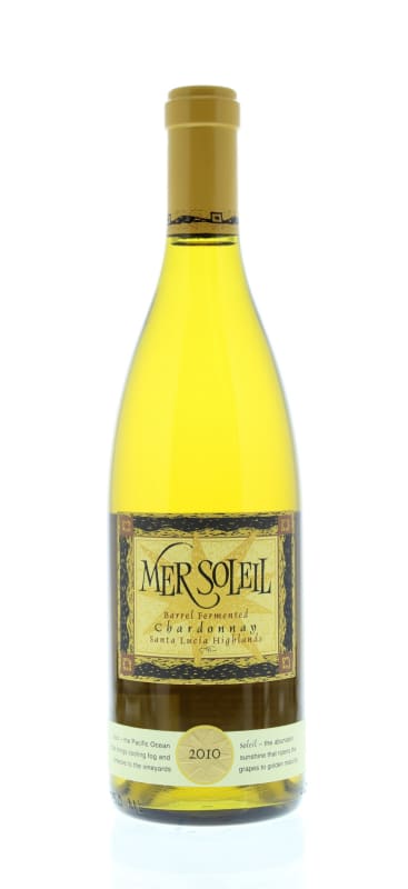 Mer Soleil Barrel Fermented Chardonnay 2010 Front Bottle Shot