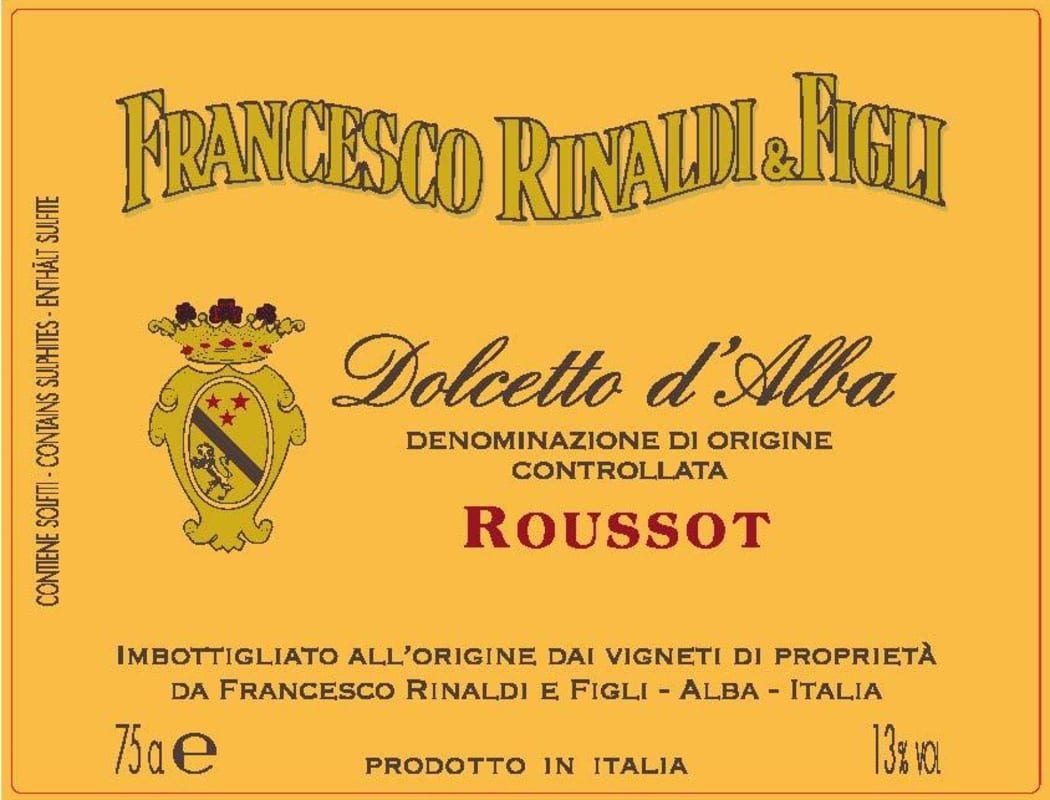 Francesco Rinaldi & Figli Roussot Dolcetto 2013 Front Label