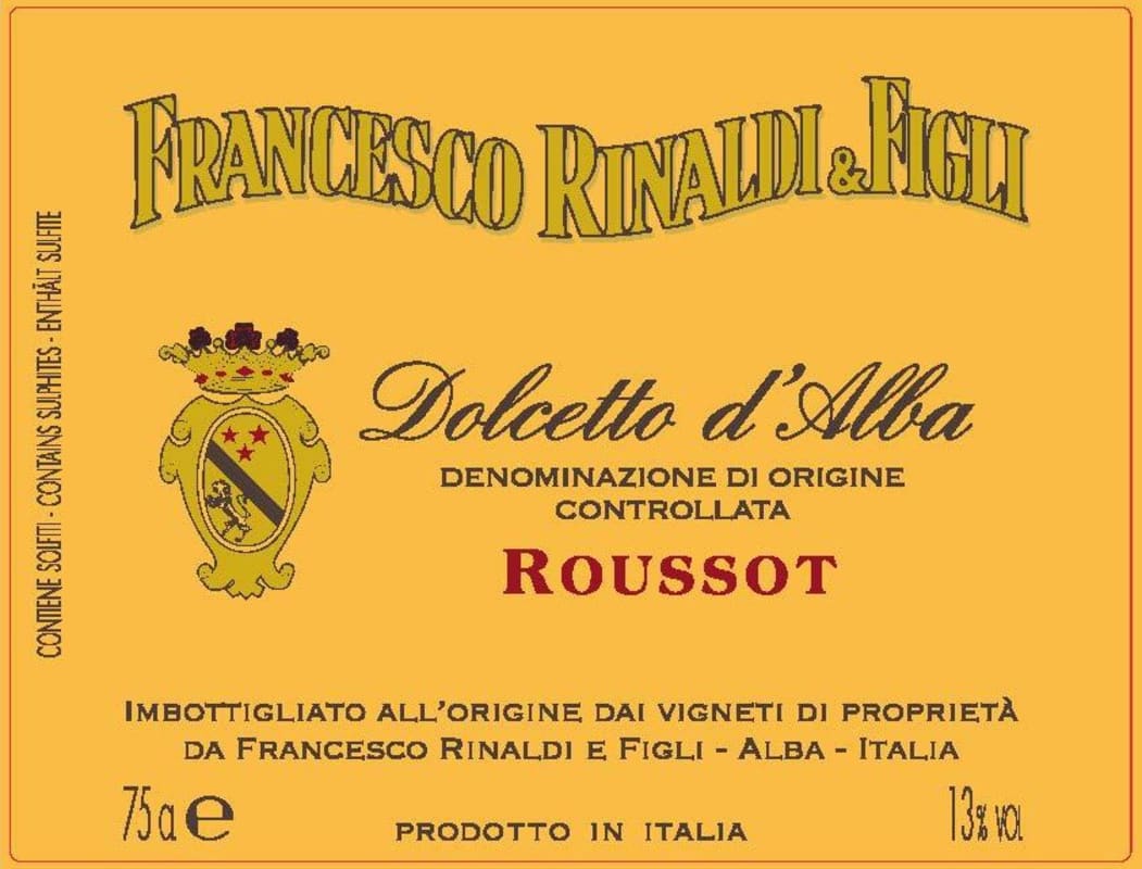 Francesco Rinaldi & Figli Roussot Dolcetto 2014 Front Label
