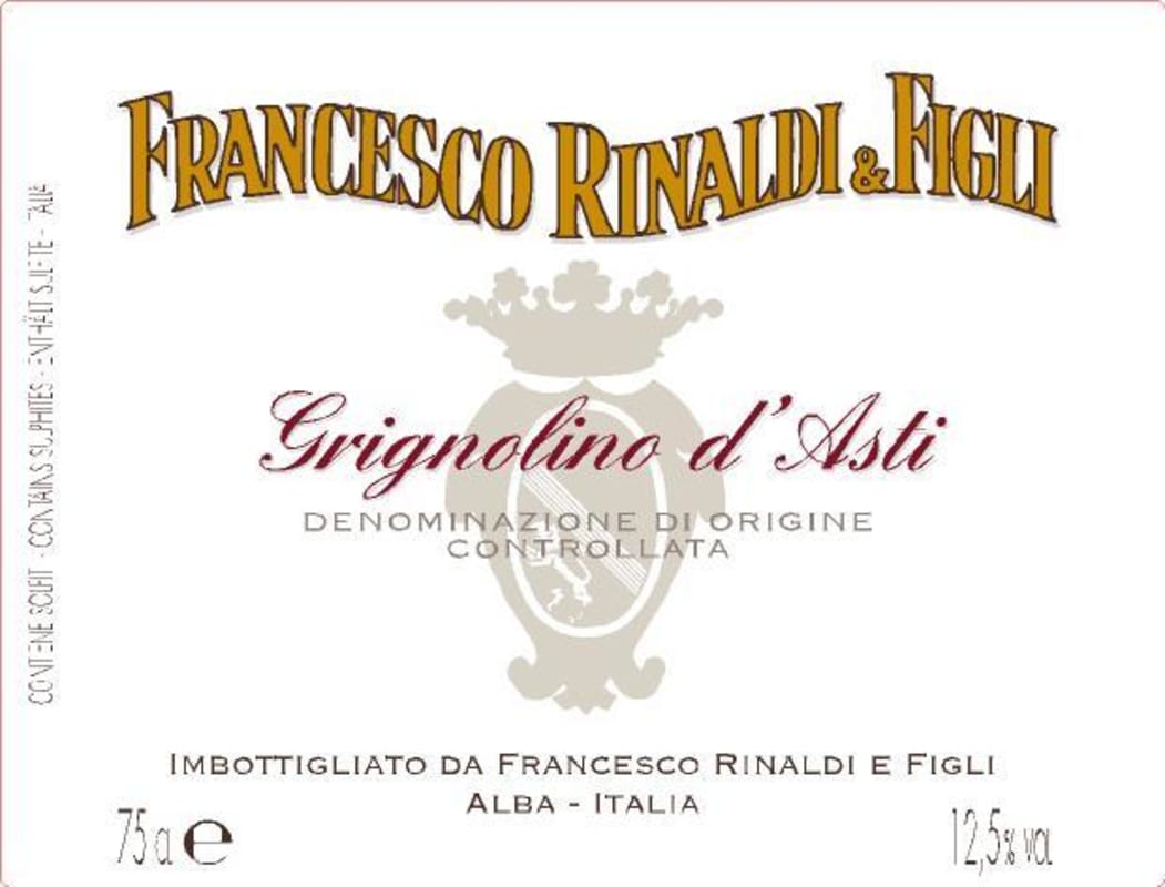 Francesco Rinaldi & Figli Grignolino d'Asti 2012 Front Label