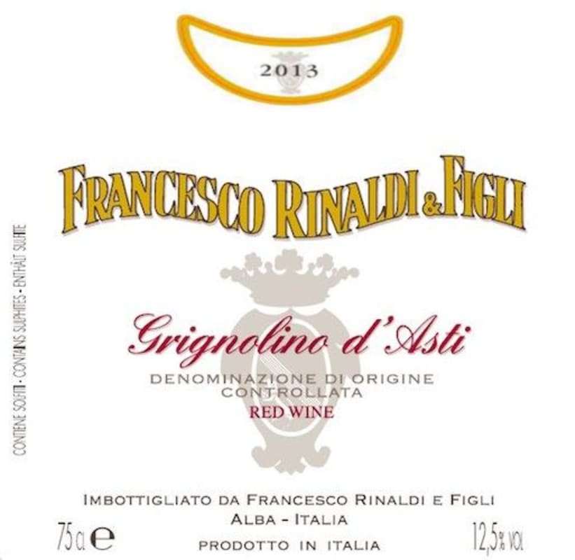 Francesco Rinaldi & Figli Grignolino d'Asti 2013 Front Label