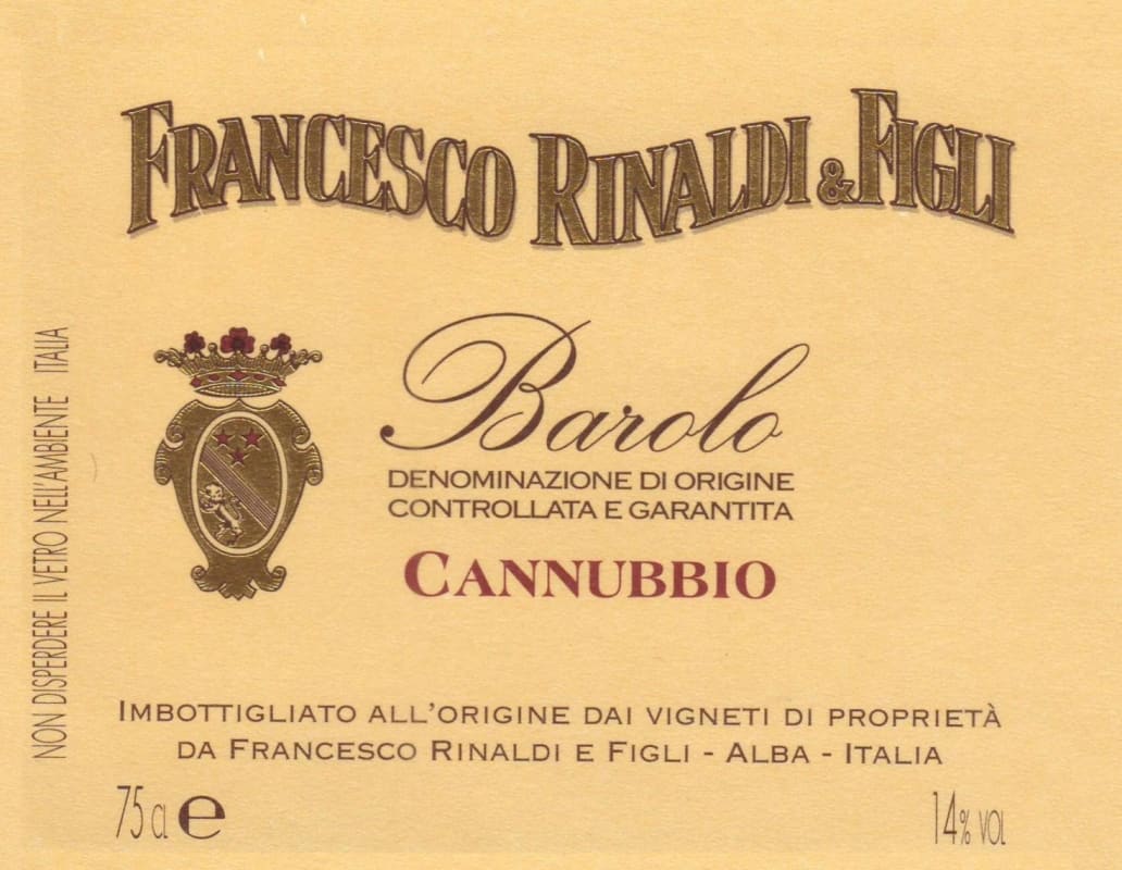 Francesco Rinaldi & Figli Barolo Cannubbio 2009 Front Label