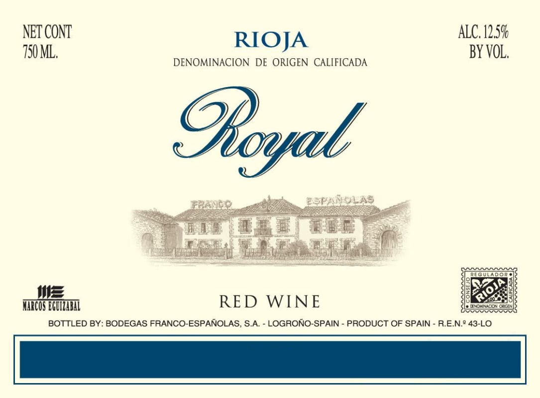 Bodegas Franco-Espanolas Royal Tinto 2012 Front Label