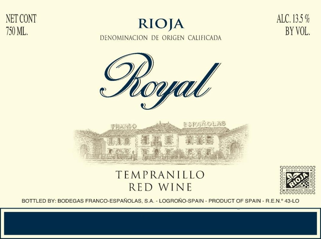 Bodegas Franco-Espanolas Royal Tempranillo 2010 Front Label