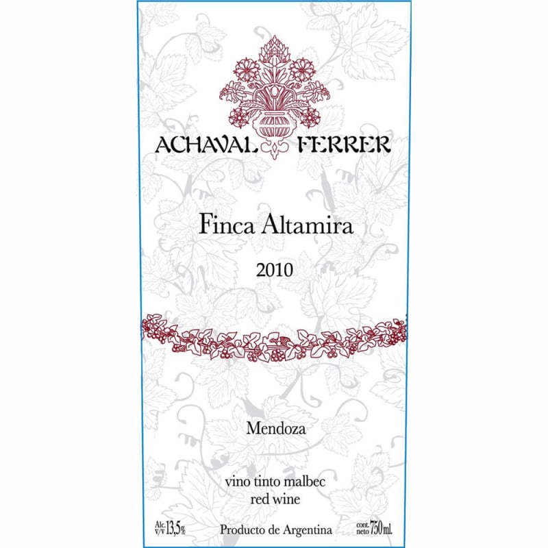 Achaval Ferrer Finca Altamira Malbec 2010 Front Label
