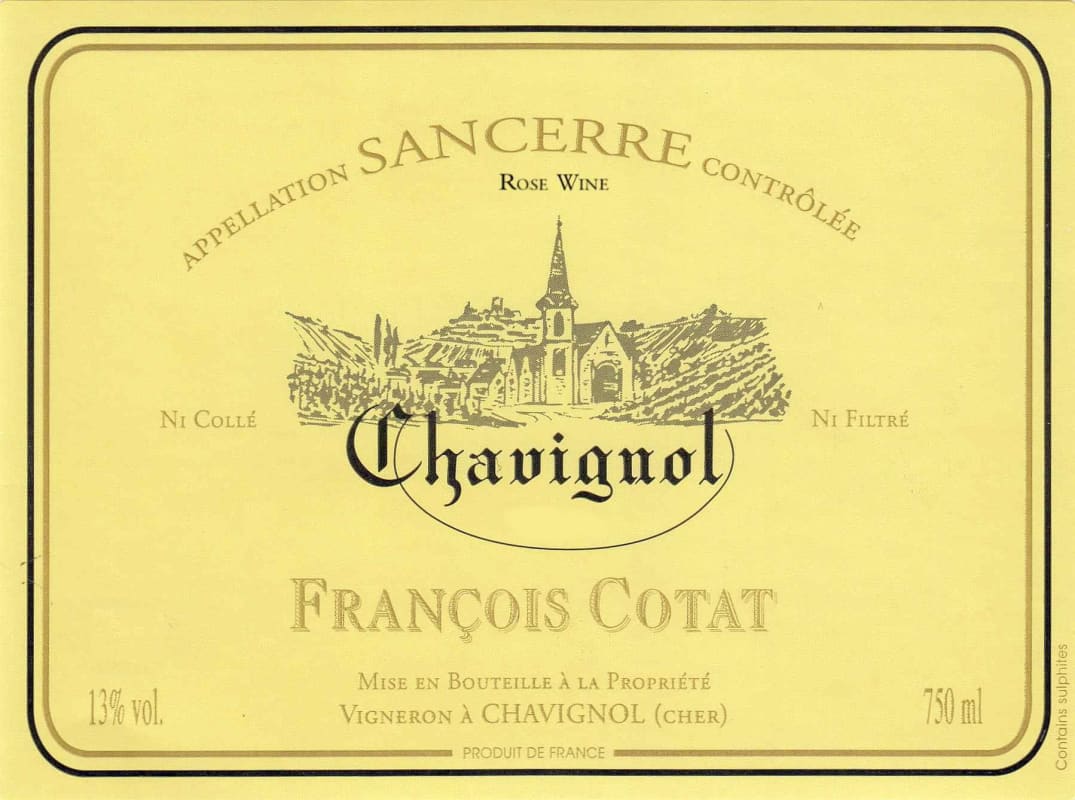 Francois Cotat Chavignol Sancerre Rose 2015 Front Label