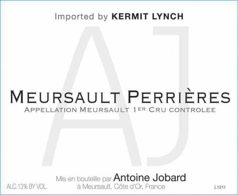 Francois Jobard Meursault Perrieres 2012 Front Label