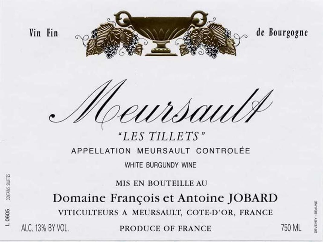 Francois Jobard Meursault Les Tillets 2009 Front Label