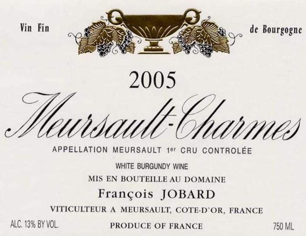 Francois Jobard Meursault-Charmes 2005 Front Label