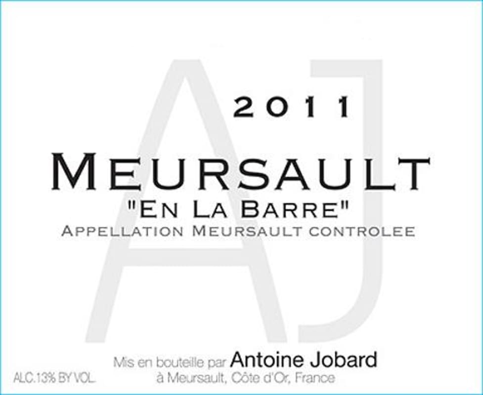 Francois Jobard Meursault En La Barre 2011 Front Label