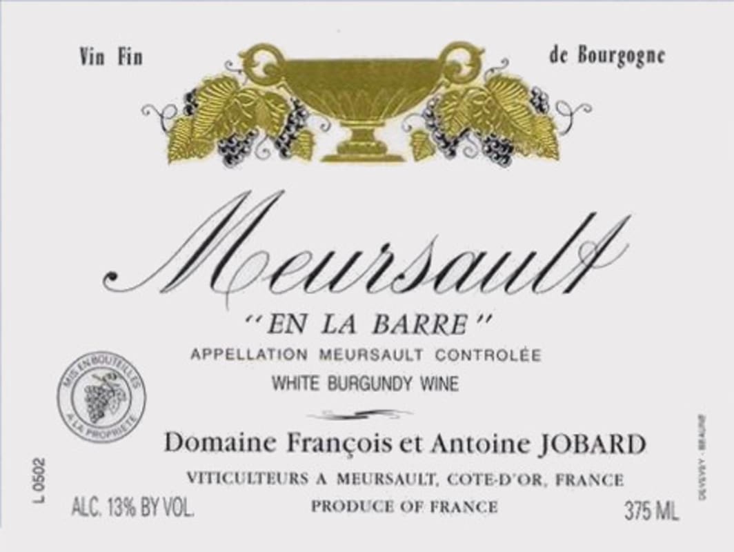 Francois Jobard Meursault En La Barre 2003 Front Label