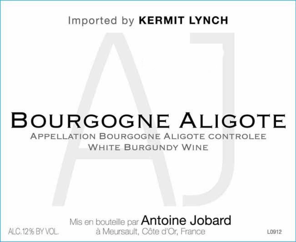 Francois Jobard Bourgogne Aligote 2013 Front Label