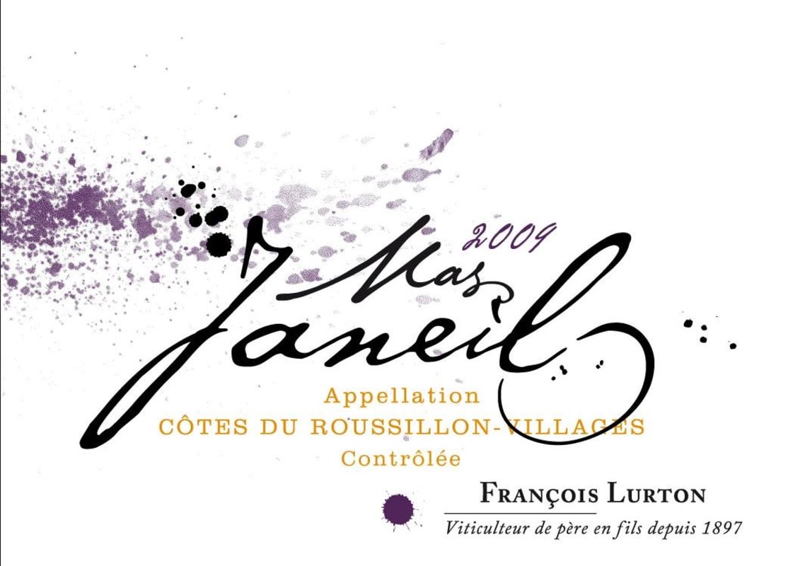 Francois Lurton Mas Janeil Cotes du Roussillon Villages 2009 Front Label