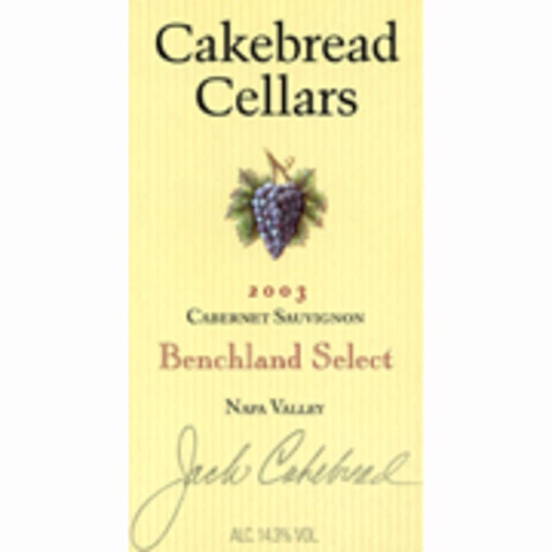 Cakebread Benchland Select Cabernet Sauvignon 2003 Front Label