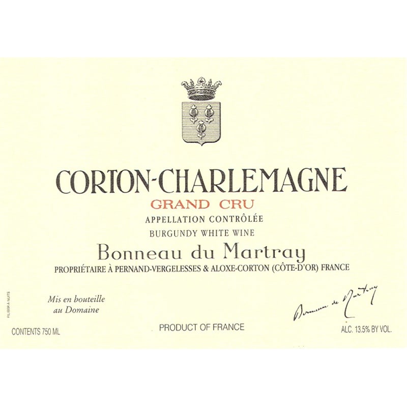 Bonneau du Martray Corton-Charlemagne Grand Cru 2008 Front Label