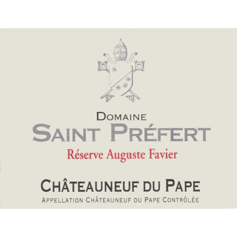 Domaine Saint Prefert Chateauneuf-du-Pape Reserve Auguste Favier 2010 Front Label