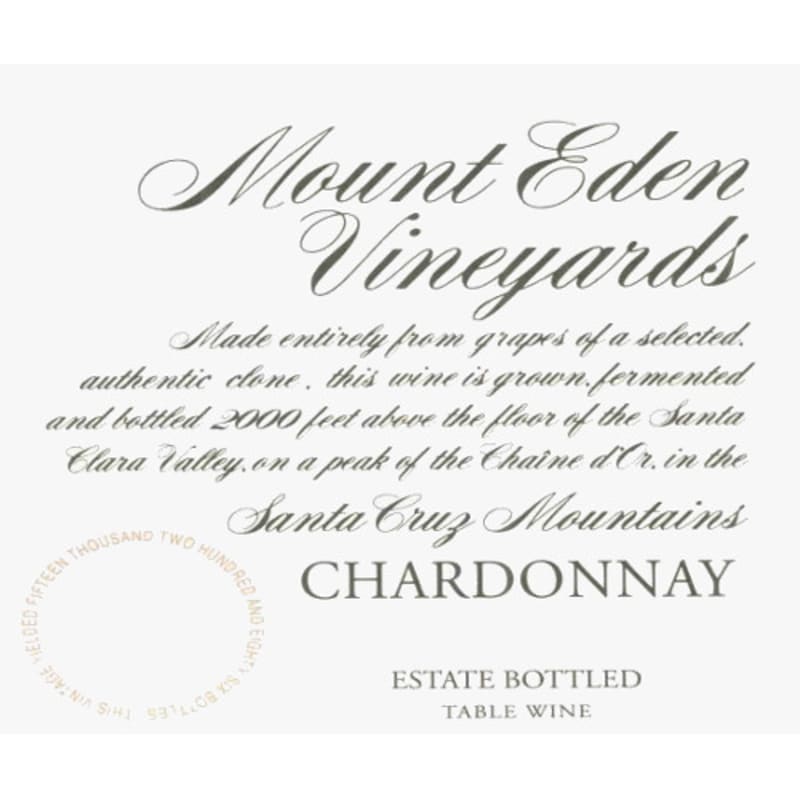 Mount Eden Vineyards Santa Cruz Mountains Chardonnay 2009 Front Label