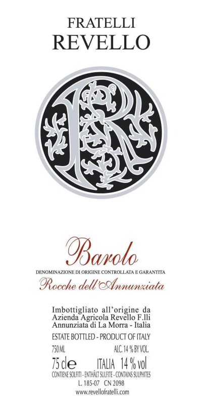 Fratelli Revello Barolo Rocche dell'Annunziata 2005 Front Label