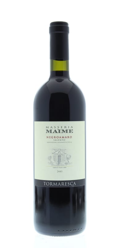 Tormaresca Negroamaro Salento Masseria Maime 2005 Front Bottle Shot