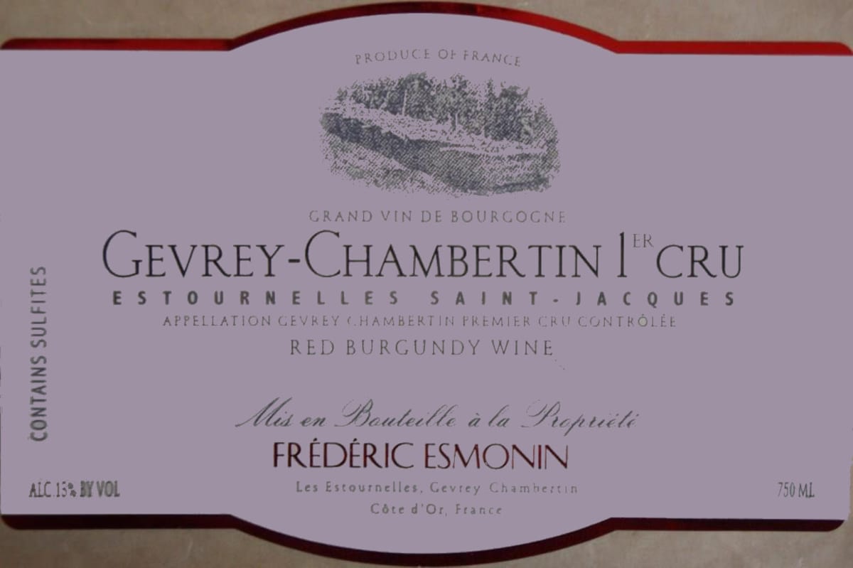 Frederic Esmonin Gevrey Chambertin Premier Cru 2009 Front Label