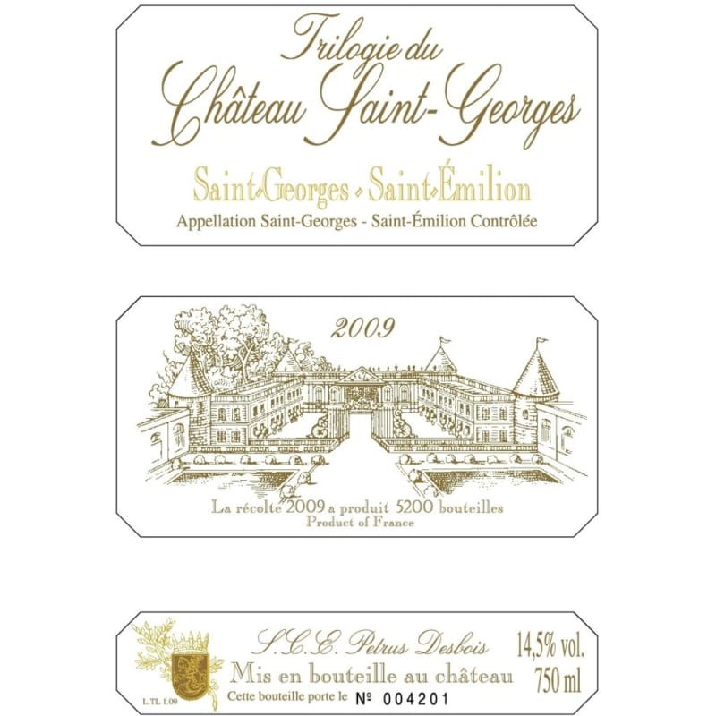 Chateau St. Georges Trilogie 2009 Front Label