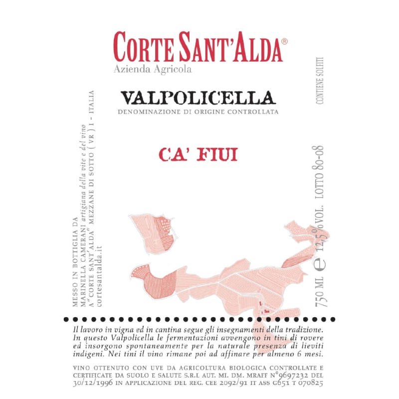 Corte Sant'Alda Valpolicella Ca Fiui 2009 Front Label