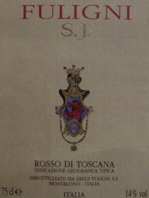 Fuligni S.J. Rosso di Toscana 2013 Front Label