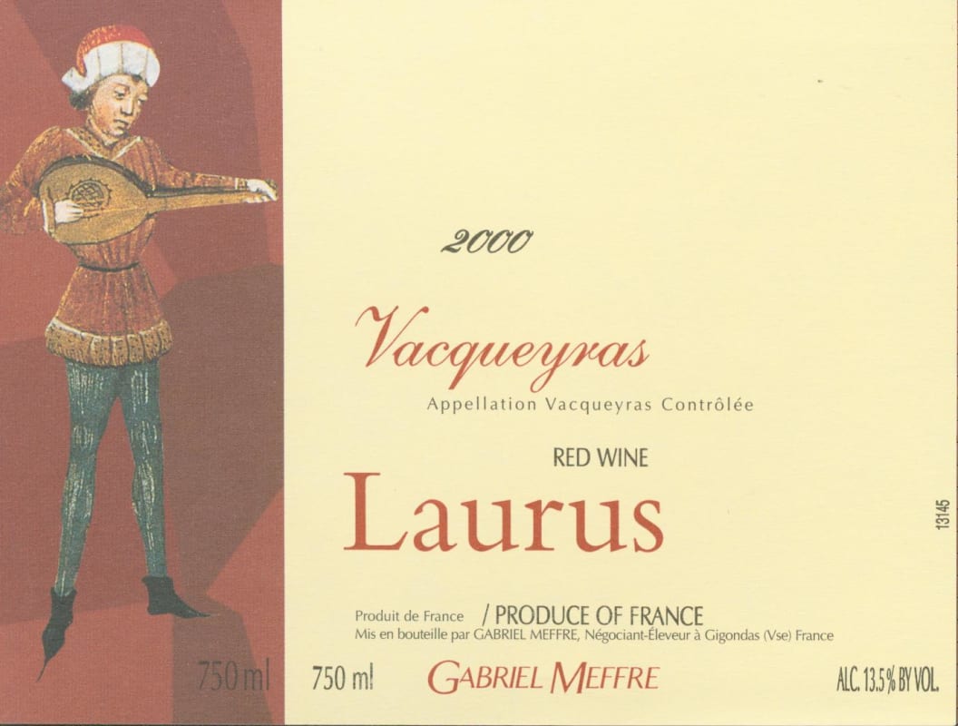 Gabriel Meffre Vacqueyras Laurus 2000 Front Label