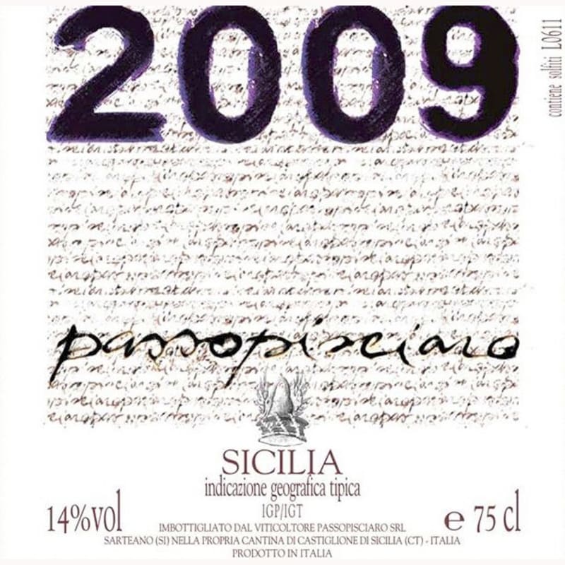 Passopisciaro Passorosso 2009 Front Label
