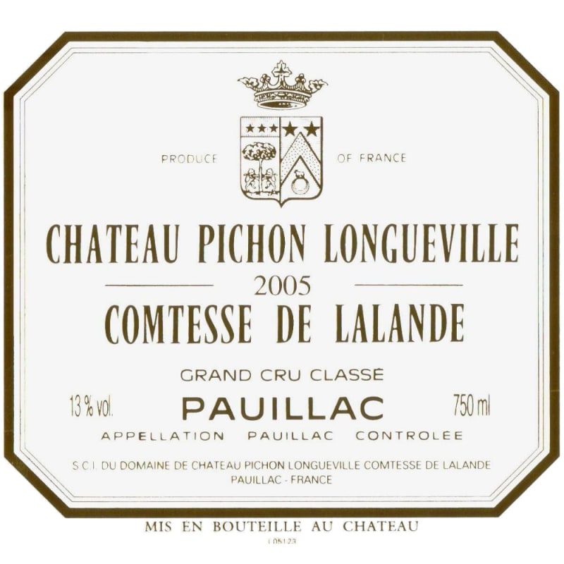Chateau Pichon Longueville Comtesse de Lalande (6 Liter Bottle) 2005 Front Label