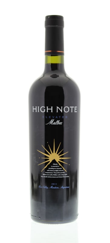 High Note Elevated Malbec 2011 Front Bottle Shot
