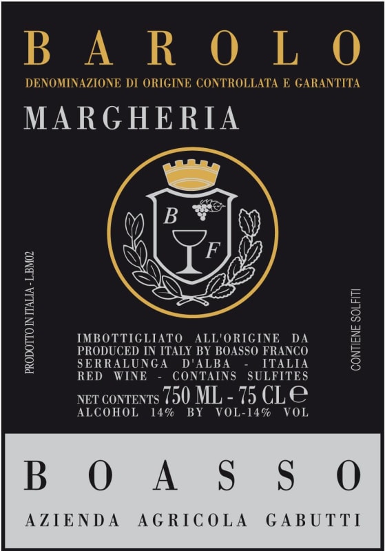 Boasso Barolo Margheria 2010 Front Label