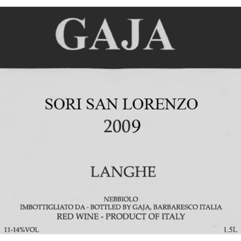 Gaja Sori San Lorenzo (1.5 Liter Magnum) 2009 Front Label