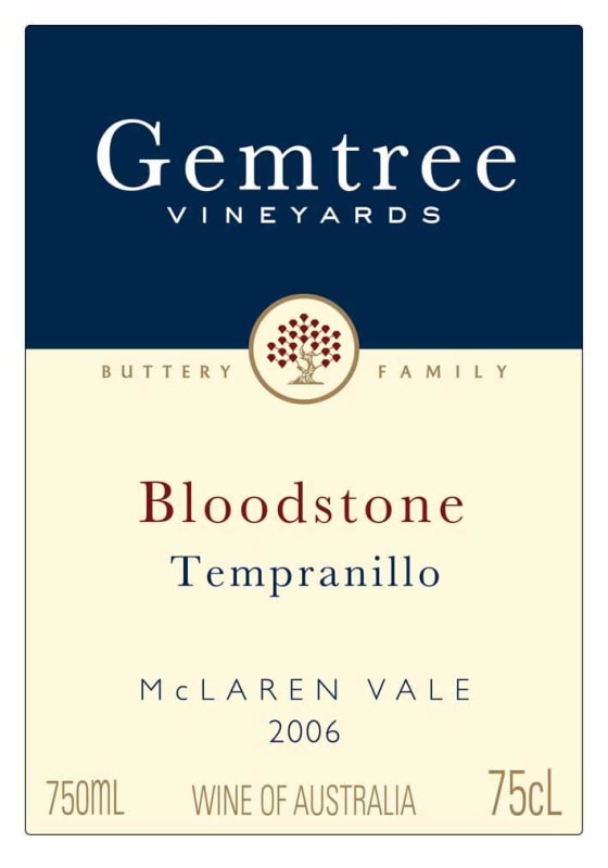 Gemtree Vineyards Bloodstone Tempranillo 2006 Front Label