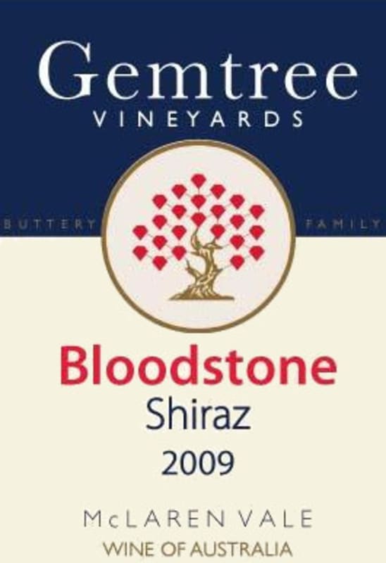 Gemtree Vineyards Bloodstone Shiraz 2009 Front Label