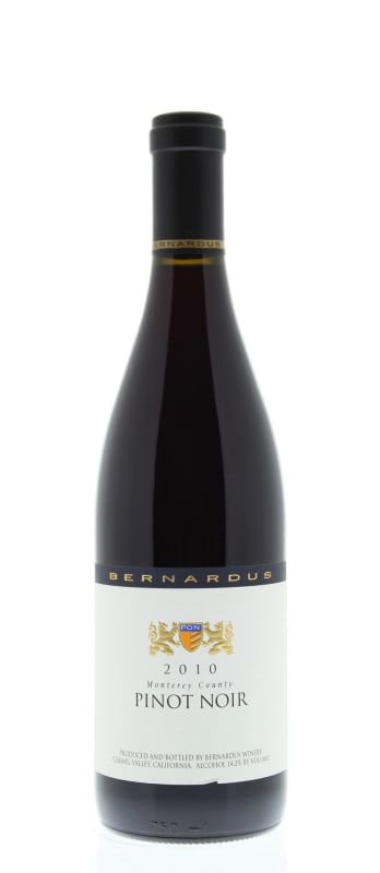 Bernardus Monterey County Pinot Noir 2010 Front Bottle Shot