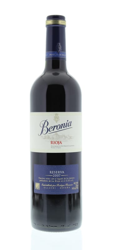 Bodegas Beronia Rioja Reserva 2007 Front Bottle Shot