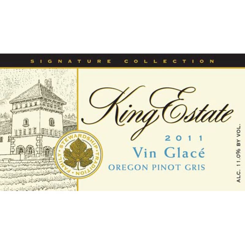 King Estate Vin Glace Pinot Gris (375ML half-bottle) 2011 Front Label