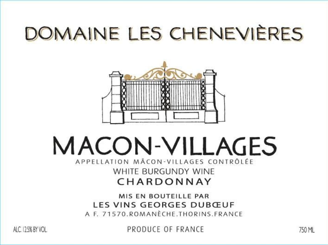 Duboeuf Macon-Villages Domaine les Chenevieres 2011 Front Label